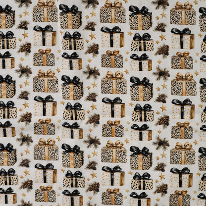 Premium 100% kokvilnas audums-Ziemassvētku leoparda dāvanas