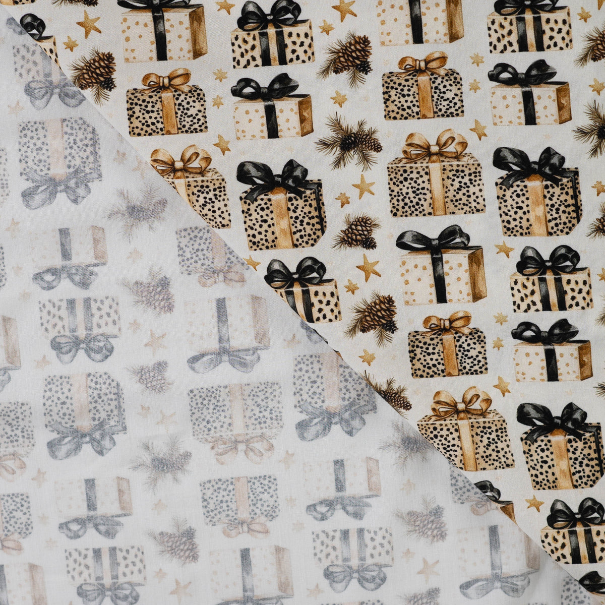 Premium 100% kokvilnas audums-Ziemassvētku leoparda dāvanas