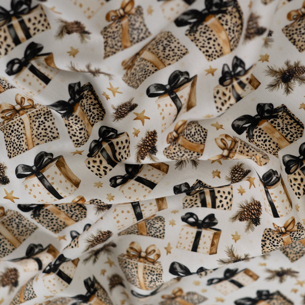Premium 100% kokvilnas audums-Ziemassvētku leoparda dāvanas