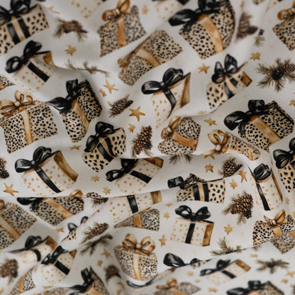 Premium 100% kokvilnas audums-Ziemassvētku leoparda dāvanas