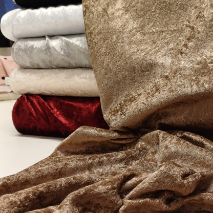 Velours à effet froissé - marron 160 g/m²