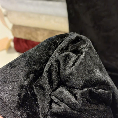 Velours à effet froissé - noir 160 g/m²