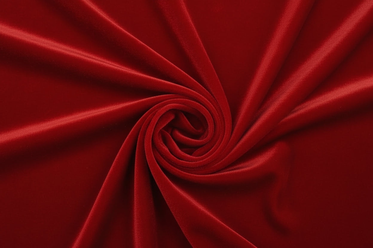 Attēls ar Samts ar elastānu - sarkans 240 g/m² – pieejams Šarlotes audumi