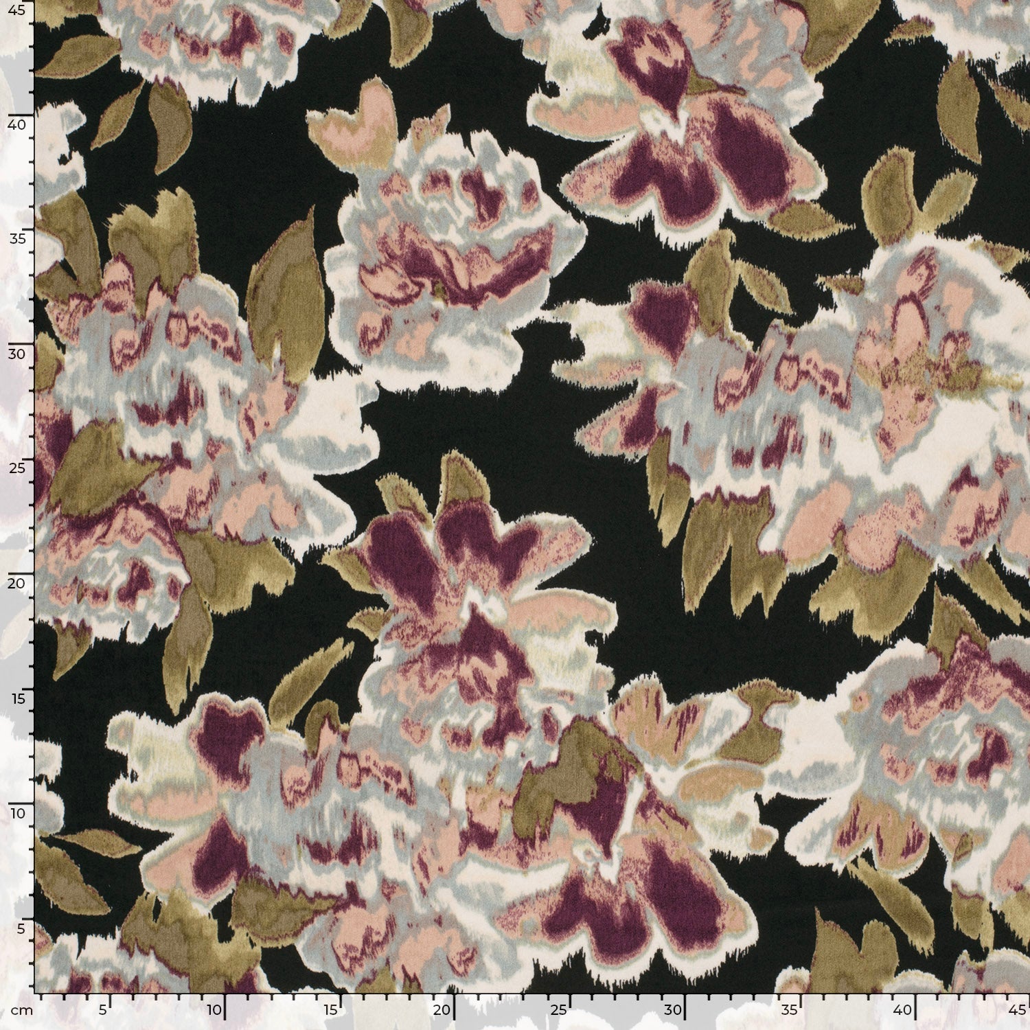 Attēls ar Satīns - puķes 110 g/m² – pieejams Šarlotes audumi