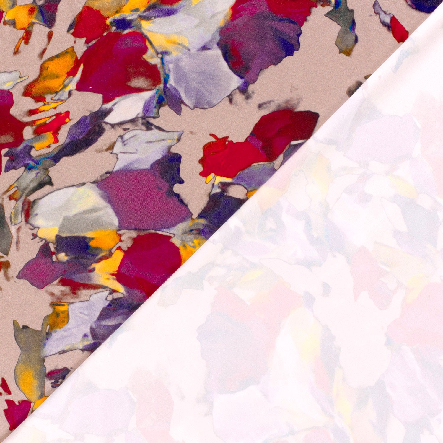 Attēls ar Satīns - rozā abstrakti raksti 90 g/m² – pieejams Šarlotes audumi