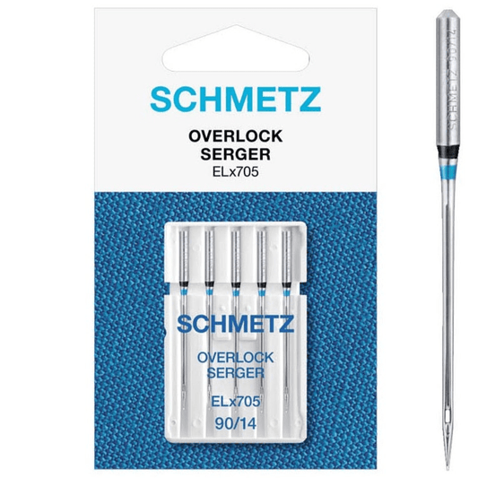 Attēls ar SCHMETZ Overloka un Koverloka adatas universālās ELx705 - Nr.90 (5gab.) – pieejams Šarlotes audumi