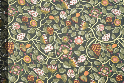 Image de chiffon - fleurs avec des tiges vertes | 150 cm | 65 g/m² – disponible chez Šarlotes audumi