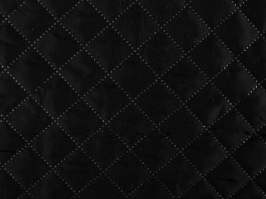 Attēls ar Siltinātā stepētā odere - melna 105 g/m² – pieejams Šarlotes audumi