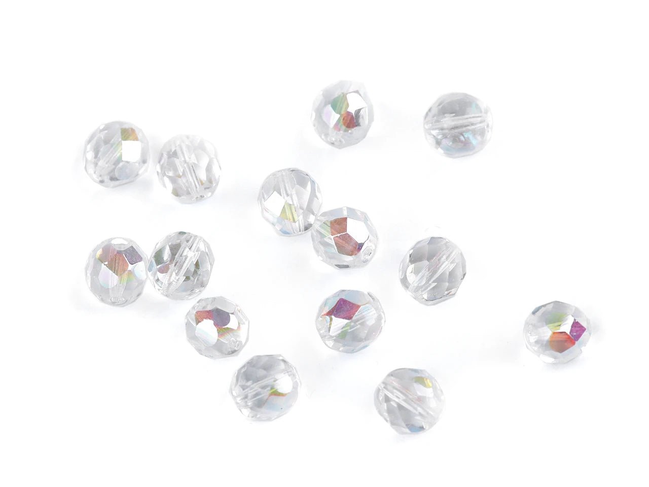 Slīpētas Čehu stikla pērlītes 8 mm - dažādas krāsas 20 g
