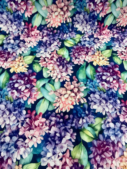 Image of Softshell fabric - hydrangeas 300 g/m² – available at Šarlotes audumi