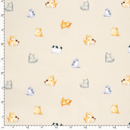 Tissu softshell - chats 310 g/m²