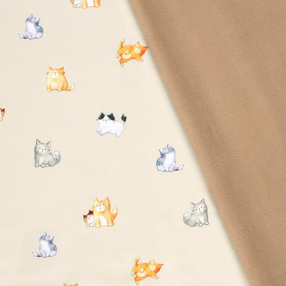 Tissu softshell - chatons 310 g/m²