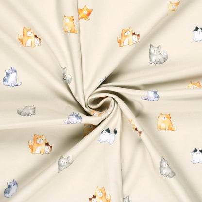 Tissu softshell - petits chats 310 g/m²