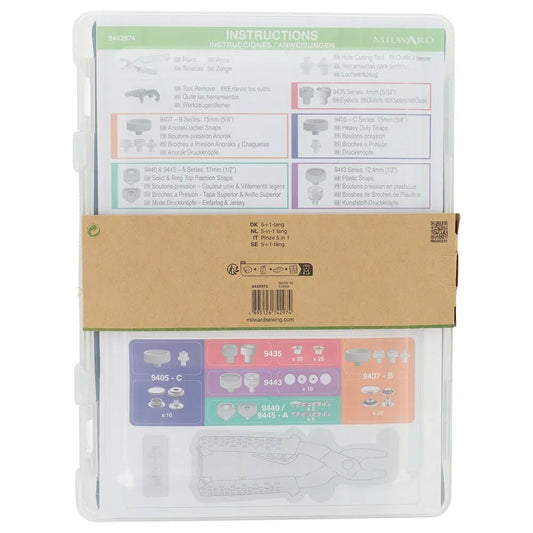 Image de pinces à pressions 5-en-1 avec kit d’accessoires Milward – disponible chez Šarlotes audumi