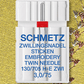 Attēls ar Šujmašīnu adata dubultā izšūšanai SCHMETZ EMBROIDERY TWIN NEEDLE ZWI - Nr.3/75 (1gab.) – pieejams Šarlotes audumi