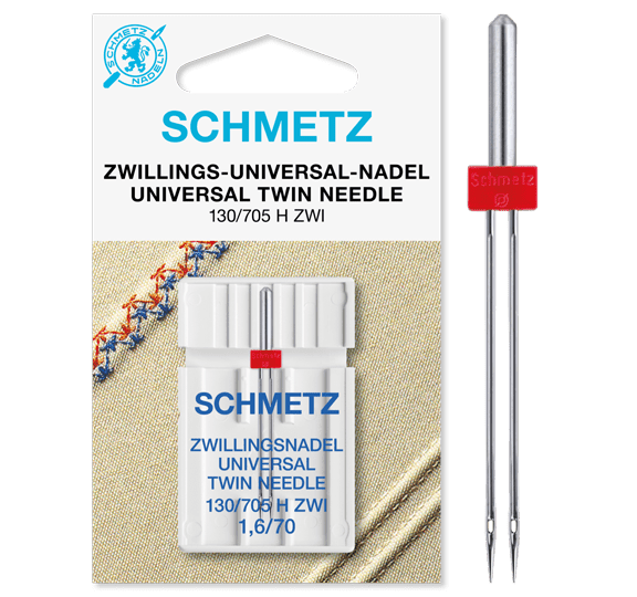 Attēls ar Šujmašīnu adata dubultā universālā SCHMETZ UNIVERSAL TWIN ZWI - Nr.1,6/70 (1gab.) – pieejams Šarlotes audumi