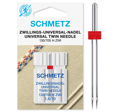 Attēls ar Šujmašīnu adata dubultā universālā SCHMETZ UNIVERSAL TWIN ZWI - Nr.1,6/70 (1gab.) – pieejams Šarlotes audumi