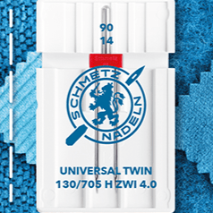 Attēls ar Šujmašīnu adata dubultā universālā SCHMETZ UNIVERSAL TWIN ZWI - Nr.4/90 – pieejams Šarlotes audumi