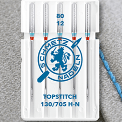 Šujmašīnu adatas dekoratīvajām šuvēm SCHMETZ TOPSTITCH NEEDLES - Nr.80 (5gab.)