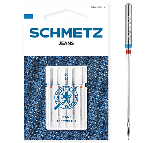 Šujmašīnu adatas džinsam SCHMETZ JEANS - Nr.80 (5gab.)