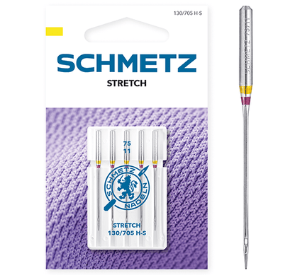 Aiguilles pour machine à coudre pour maille extensible SCHMETZ STRETCH - n°75 (5 pcs)