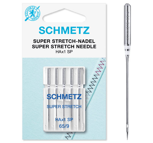 Šujmašīnu adatas ļoti elastīgai trikotāžai SCHMETZ SUPER STRETCH - Nr.65 (5gab.)