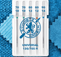 Aiguilles universelles pour machine à coudre SCHMETZ UNIVERSAL - n° 70/80/90 (5 pièces)