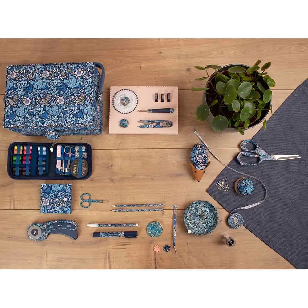 Image of a sewing accessories box with a floral pattern, Hobby Gift – available online at Charlotte’s Fabrics