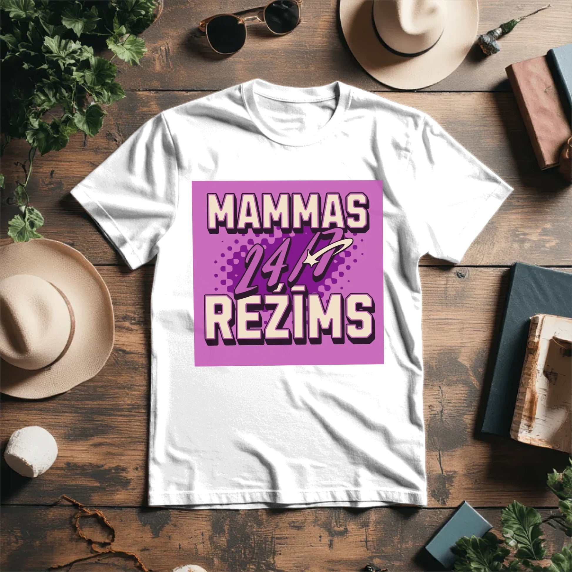 Attēls ar T - krekls "Mamma 24/7" | Lieliska dāvana mammai – pieejams Šarlotes audumi