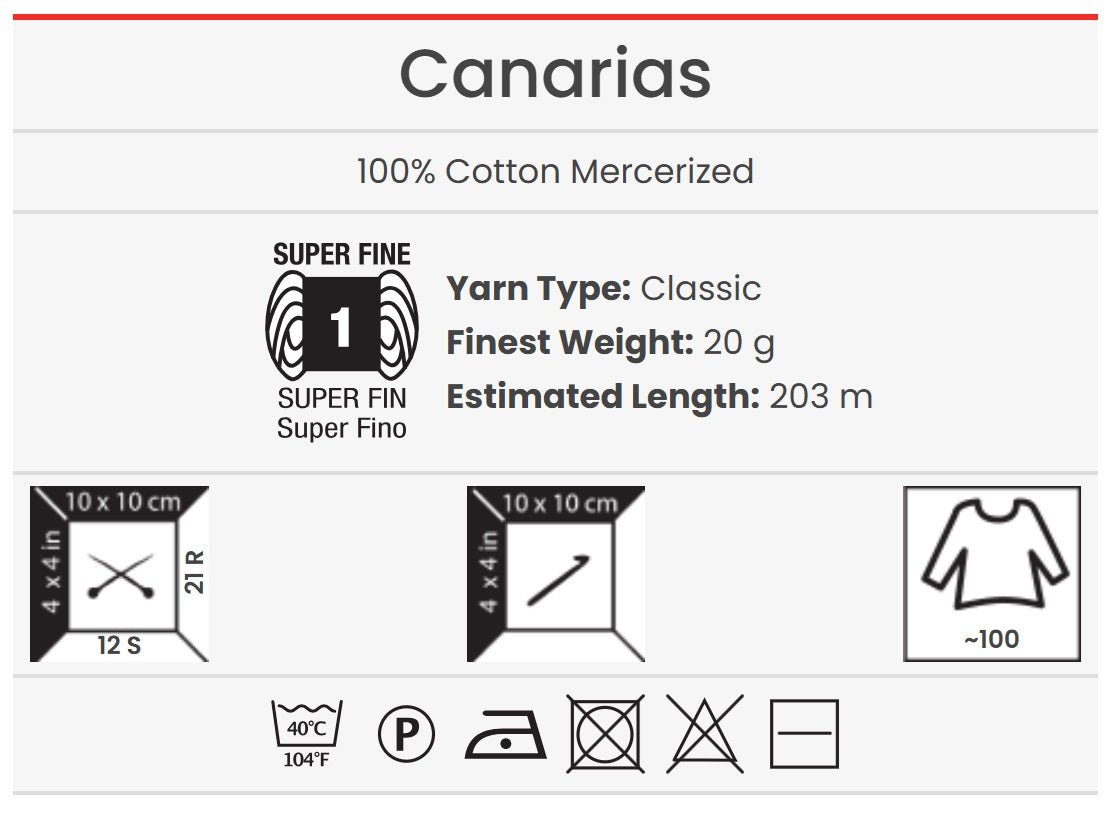 Attēls ar Tambordiegi YarnArt CANARIAS - 20g / 203m – pieejams Šarlotes audumi