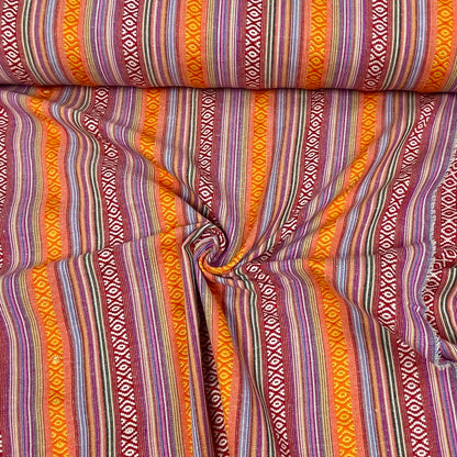Tissu à motif folklorique, tons orange 200 g/m²