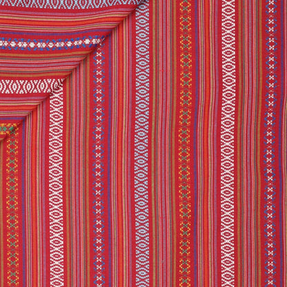 Tissu à motif ethnique - tons rouges 200 g/m²