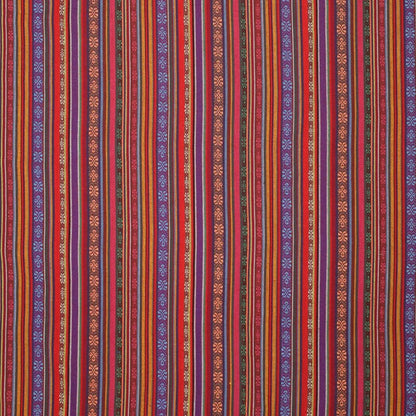 Tissu à motif traditionnel - tons rouges et bleus 200 g/m²