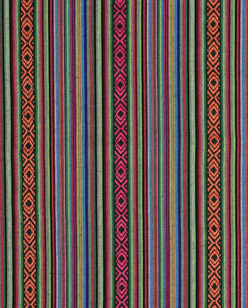 Attēls ar Tautiska raksta audums - zaļš, fuksija un oranžs 200 g/m² – pieejams Šarlotes audumi