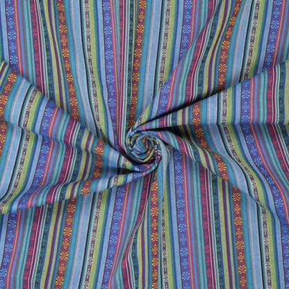 Tissu à motif traditionnel - bleu et vert 200 g/m²