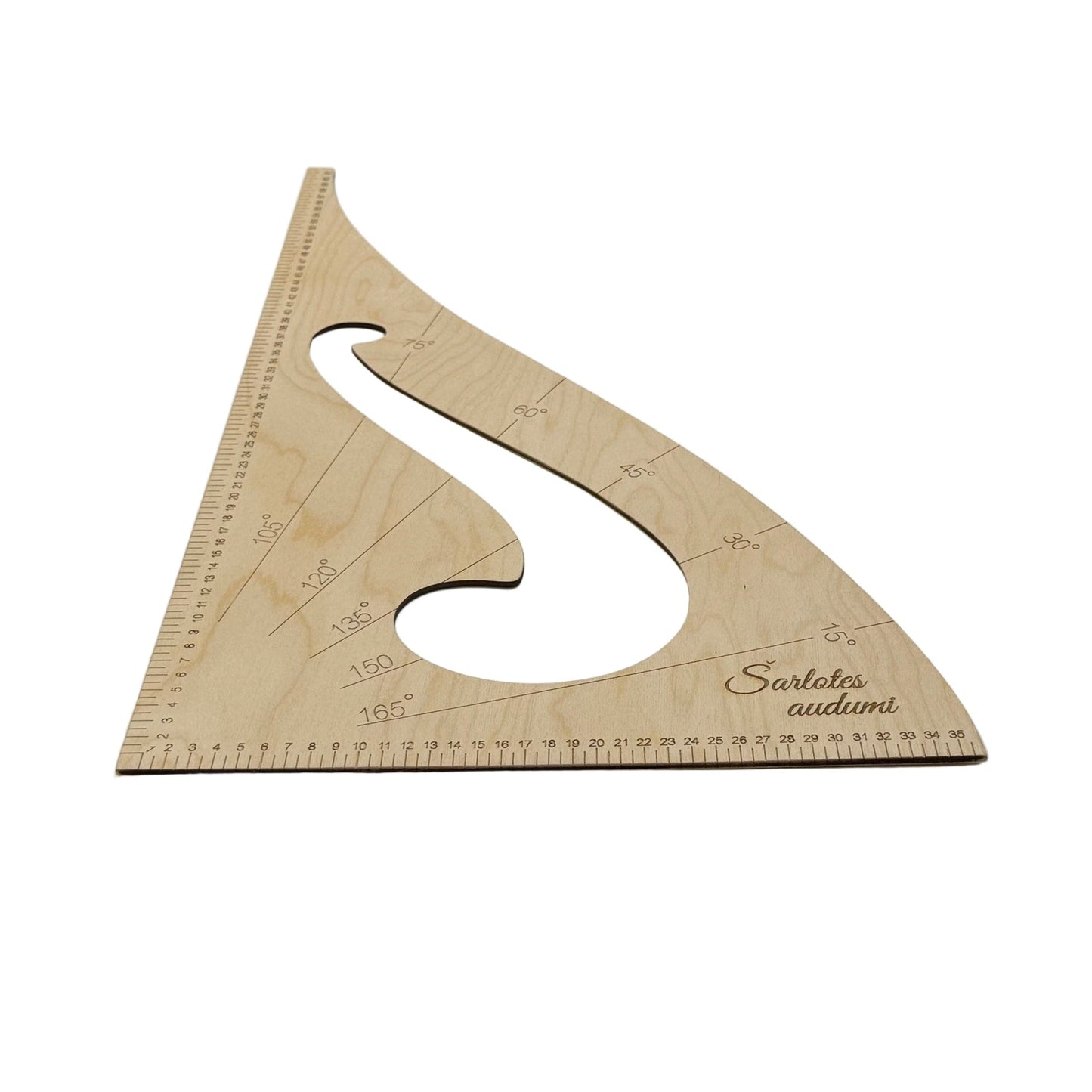 Attēls ar Trijstūra lineāls ar lekālu – pieejams Šarlotes audumi