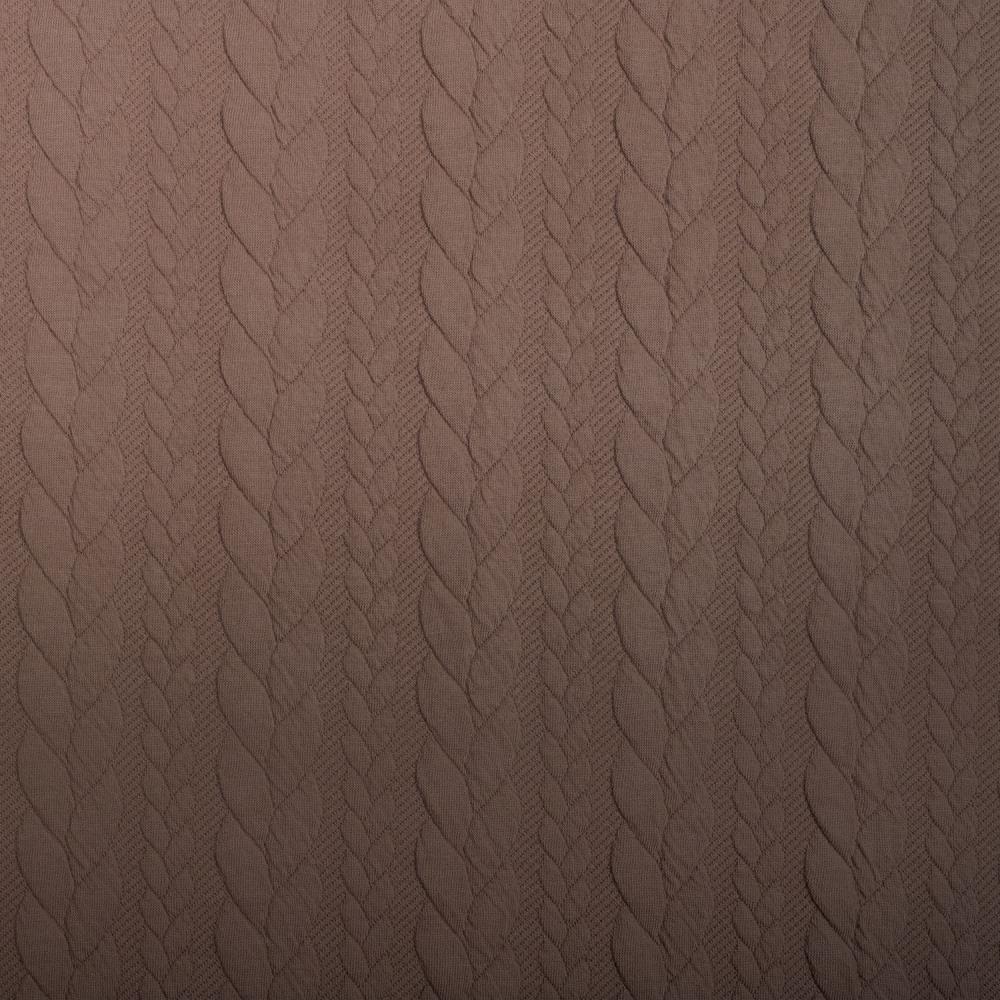 Attēls ar Trikotāžas audums ar adījuma rakstu - brūnas pīnes 340 g/m² – pieejams Šarlotes audumi