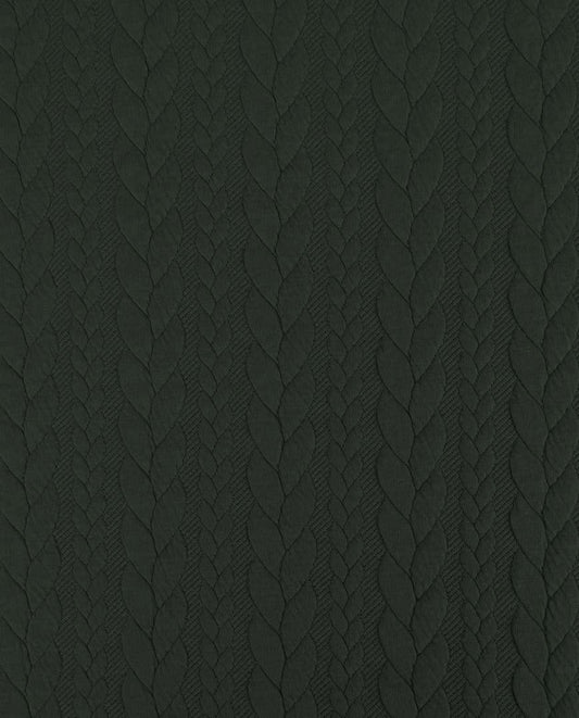 Attēls ar Trikotāžas audums ar adījuma rakstu - dūmakaini zaļas pīnes 340 g/m² – pieejams Šarlotes audumi