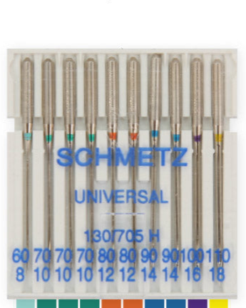 Šujmašinu adatas universālās SCHMETZ UNIVERSAL-Nr.60/70/80/90/100/110 (10gab.)