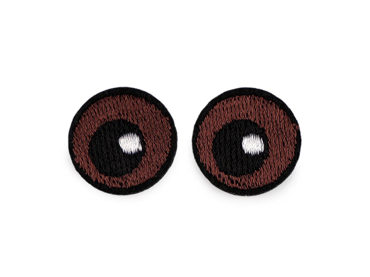 Image with iron-on Eyes patch Ø 2.2 cm – embroidered fabric patch, 10 pcs. – available online at Charlotte's Fabrics
