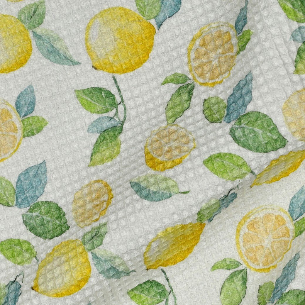 Attēls ar Vafeļaudums - citroni 185 g/m² – pieejams Šarlotes audumi