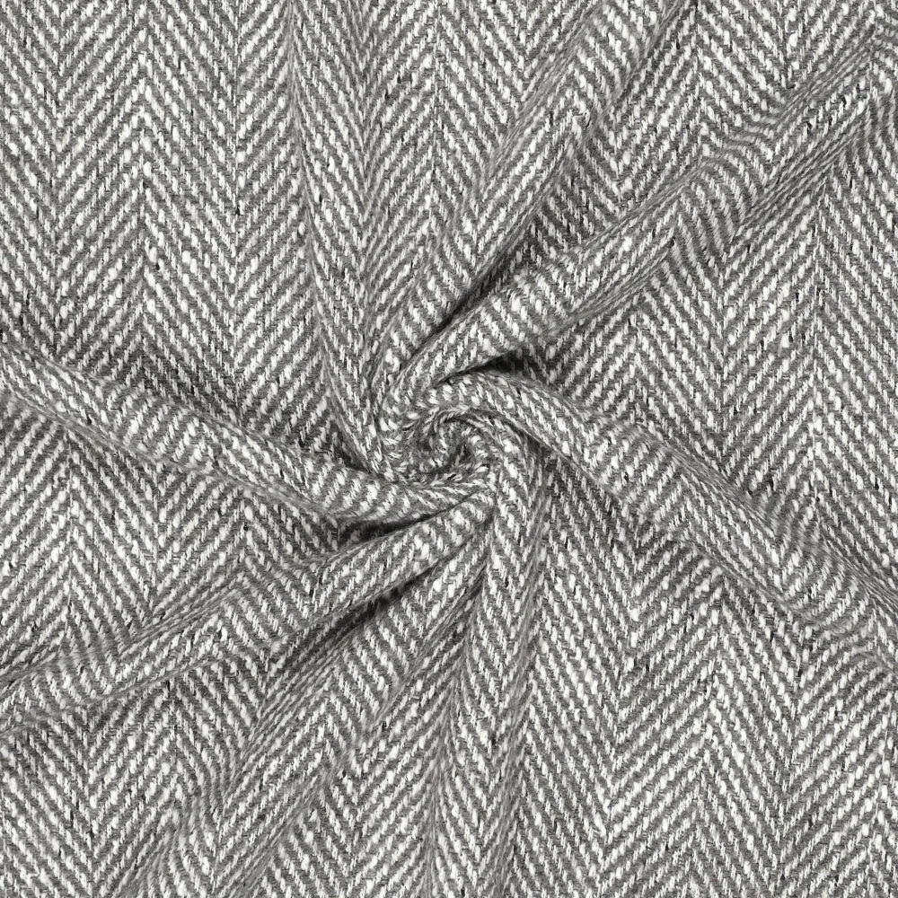 Attēls ar Vilnas audums ar skujiņas rakstu | pelēks | 390 g/m² | 145 cm – pieejams Šarlotes audumi