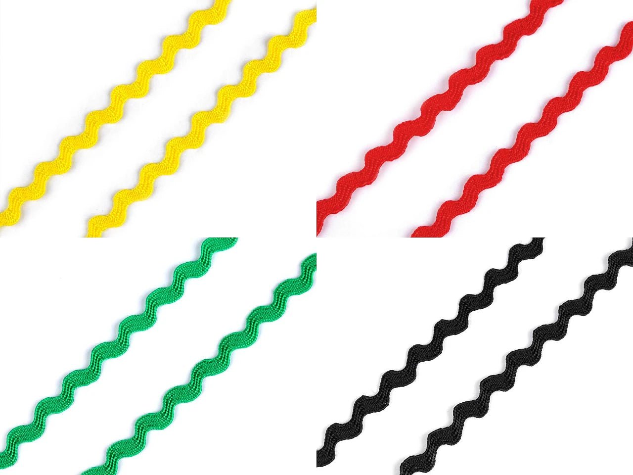 Attēls ar Viļņota dekoratīvā lentīte | 3,5 mm 28 m |dažādu toņu – pieejams Šarlotes audumi