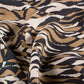 Attēls ar Viskozes audums - brūns zebras motīvs 125 g/m² – pieejams Šarlotes audumi