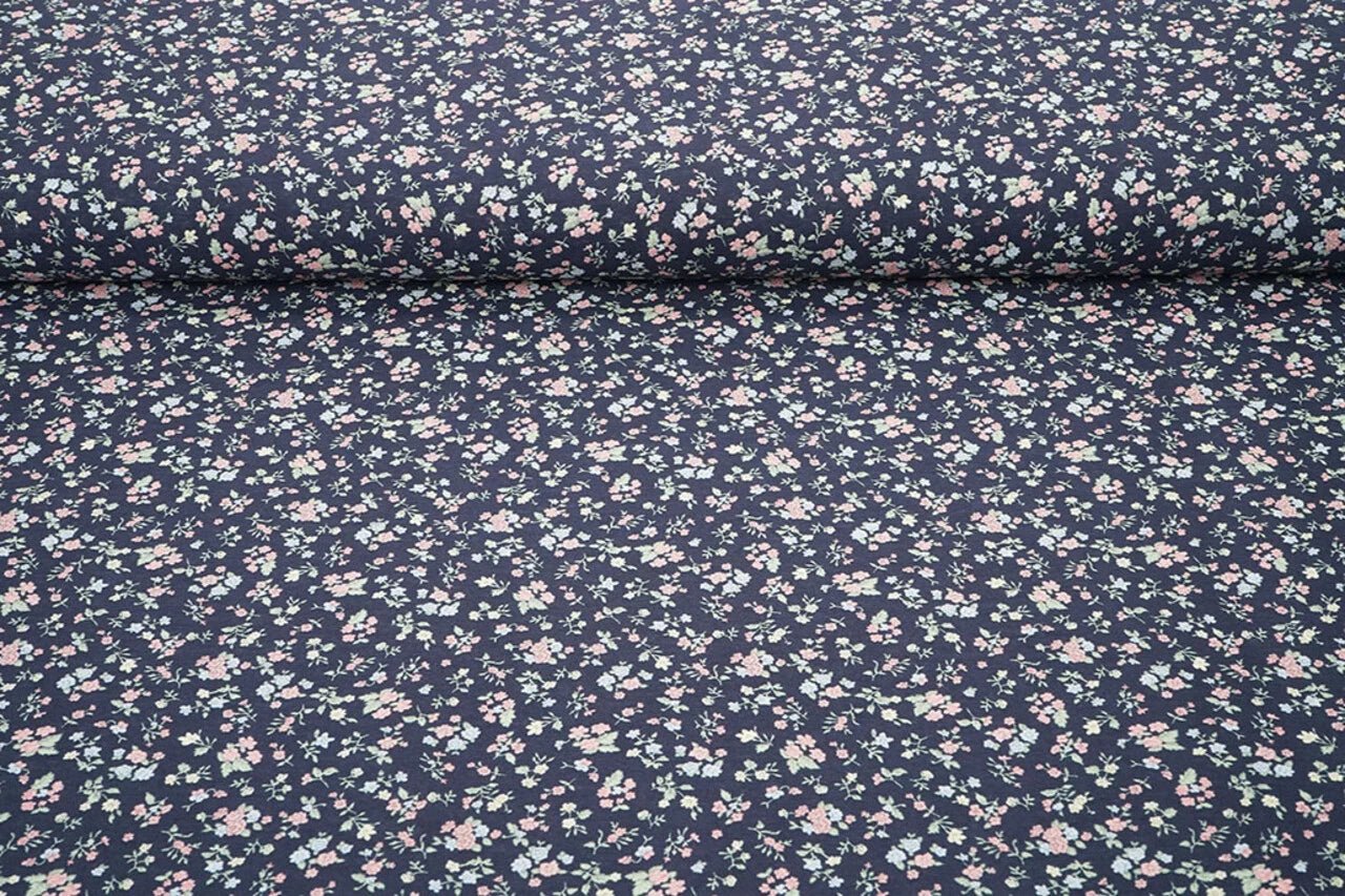 Image with viscose fabric - delicate flowers 80 g/m² – available at Šarlotes audumi