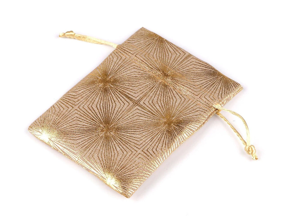 Attēls ar Zelta dāvanu maisiņš 13x18 cm – pieejams internetā Šarlotes audumi