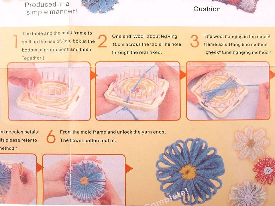 Attēls ar Ziedu aušanas komplekts DIY (Flower Loom Kit) – pieejams Šarlotes audumi