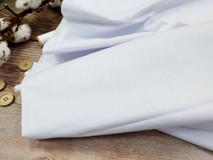 100% Baumwollstoff - weiß 220 cm 146 g/m²