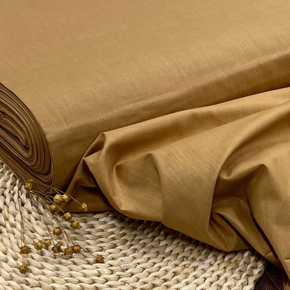 Tissu 100 % coton couleur caramel, 125 g/m²