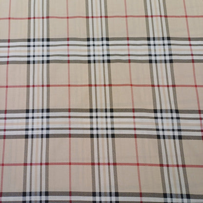 100% cotton fabric - cream checkered 130 g/m²
